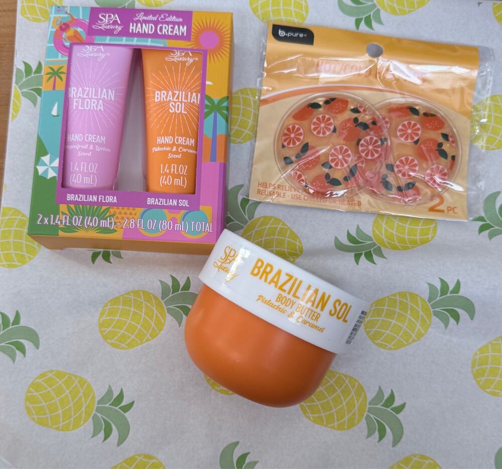 Brazilian Sol Body Butter, Brazilian Sol/Flora Hand Cream & Citrus Eye Pillows